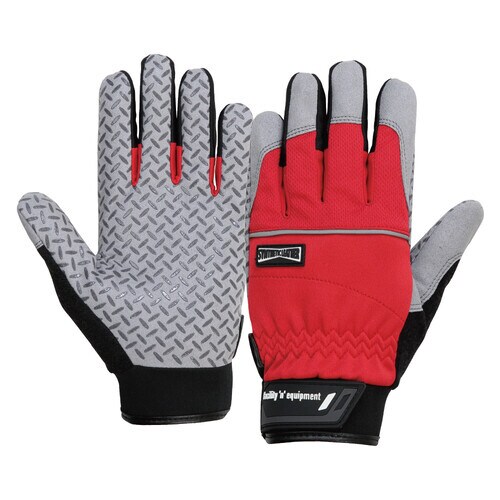 MF手袋+シリコンゴム レッド L