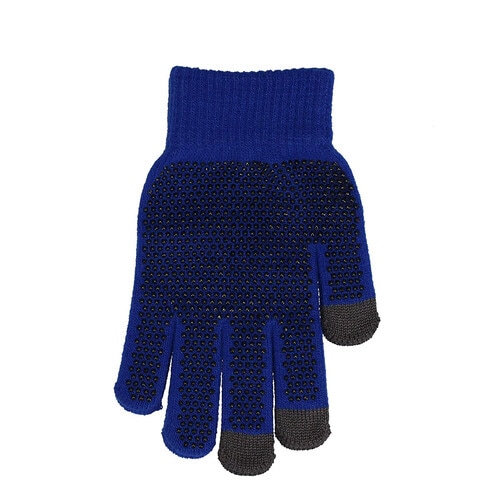 スベリ止付タッチ手袋 ブルー