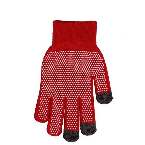 スベリ止付タッチ手袋 レッド