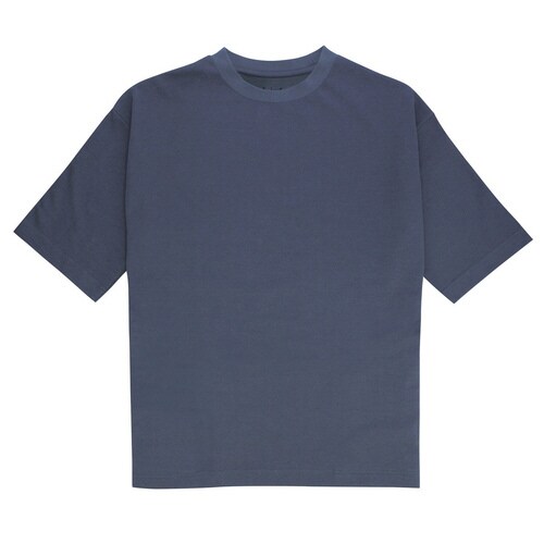 fubar オーバー5分袖Tシャツ アッシュ青 L