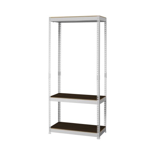 メタルウッドラック3段 幅81 ホワイト