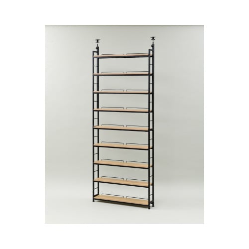 突っ張りラックスリム 80幅 オーク/ブラック