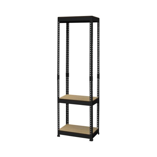 メタルウッドラック3段幅51ハンガーバー付ブラック