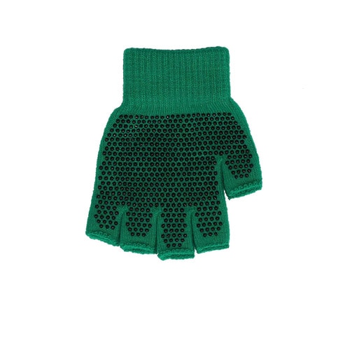 スベリ止付5本指出手袋 グリーン