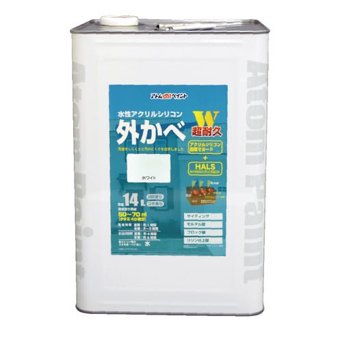 水性アクリルシリコン外かべ用14Lホワイト