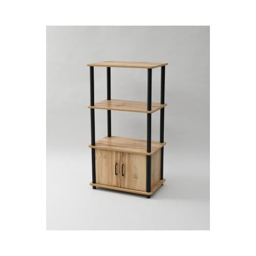 組み立て簡単 扉付システムラック3段