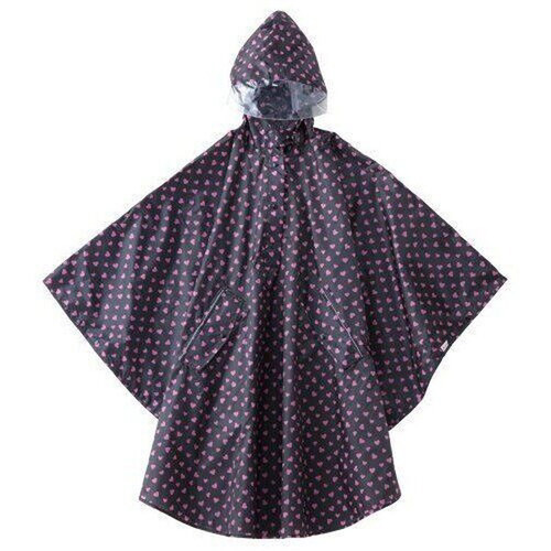 川住 お出かけポンチョBKピンクハート