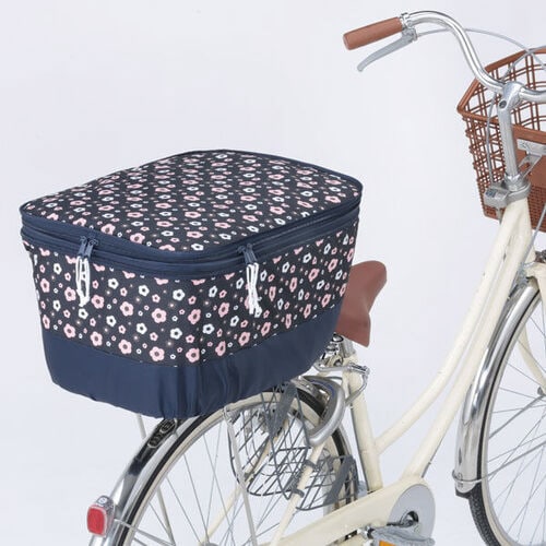 川住 2段式後ろカゴカバーフラワーピンク