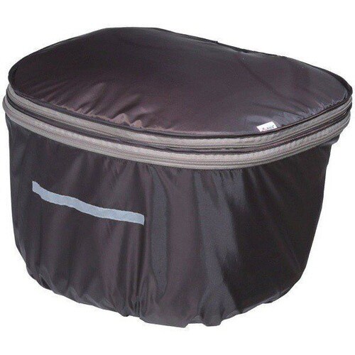 川住 2段式ワイド前カゴカバーコゲ茶