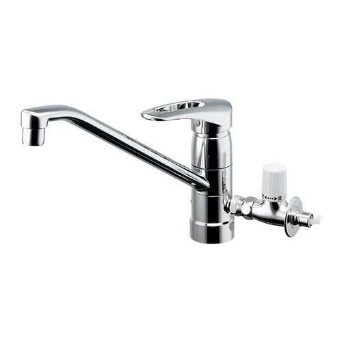 シングルレバー混合栓分水コック付