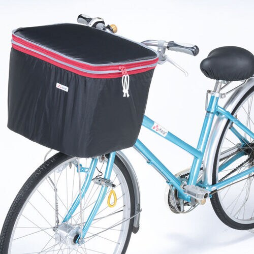 川住 2段式前カゴカバーインナーツキBK