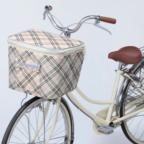川住 2段式前カゴカバーベージュ