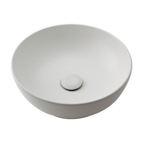 カクダイ 丸型手洗器 マットホワイト