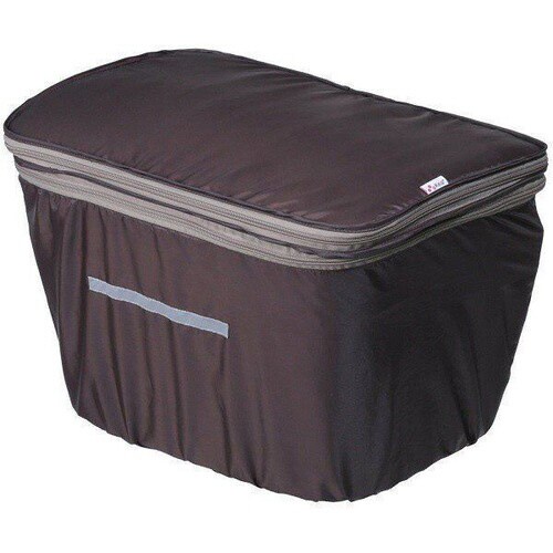 川住 2段式ワイド前カゴカバーコゲ茶