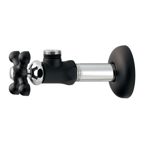 アングル形止水栓 ブラック