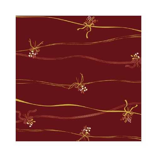 包装紙 リボンブーケ赤 半才判