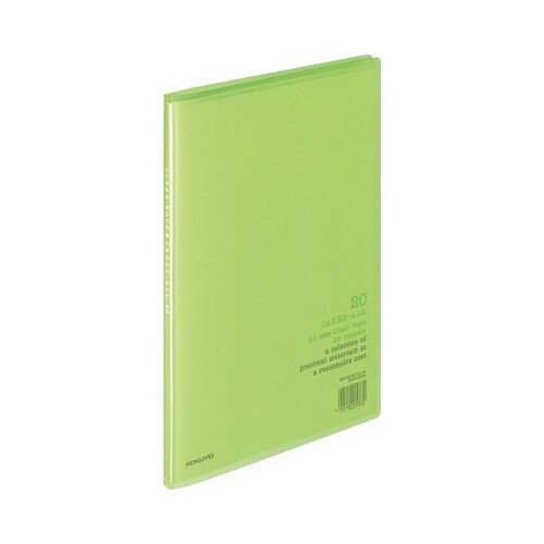 クリヤブックキャリー固定A4縦20P黄緑X3