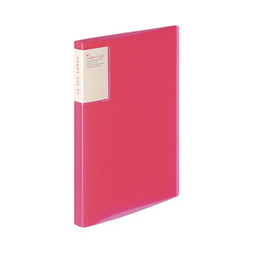クリヤブックキャリーオール固定A4縦40P桃X3