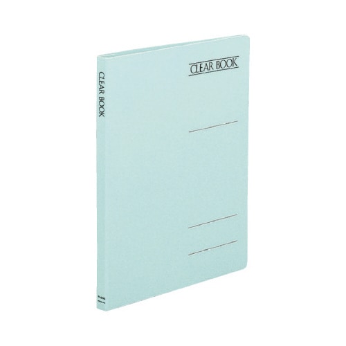 クリヤブックフラットファイルA4縦2穴8P青X3