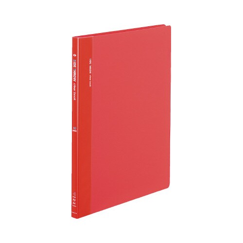 クリヤーブック固定式・横入 A4縦 40P 赤X3