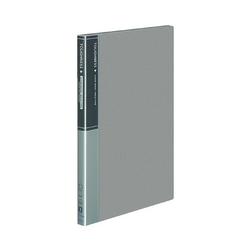 クリヤーブックタフネス固定式A4縦20P灰X3