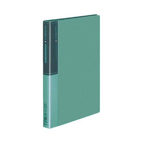 クリヤーブックタフネス固定式A4縦40P緑X3