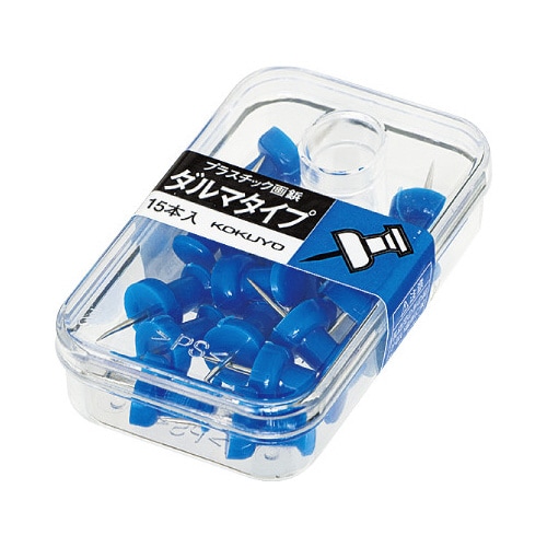 プラスチック画鋲 ダルマタイプ 15本 青X5