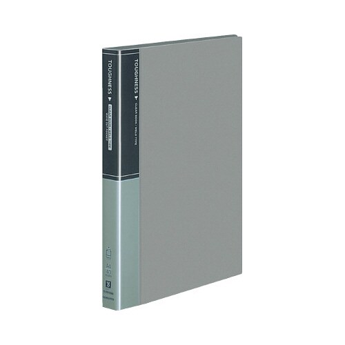 クリヤーブックタフネス固定式A4縦40P灰X3