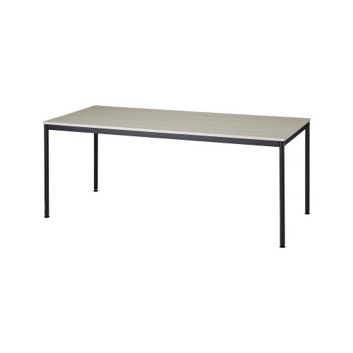 ミーティングテーブル黒 ホワイトW天板 180cm