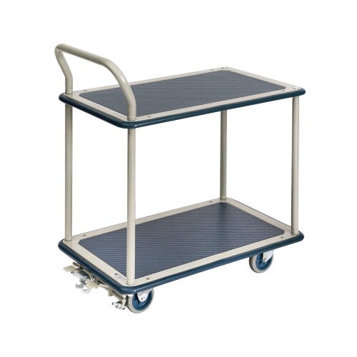 スチール製2段カート フットブレーキ付き