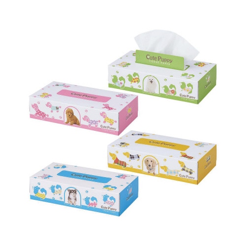 ボックスティッシュ キュートパピー 60個