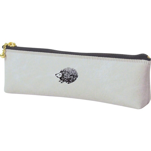 ペンケースワンポイントハリネズミグレージュx2