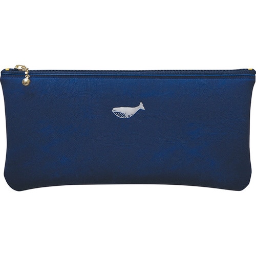 フラットペンケースワンポイントクジラx2