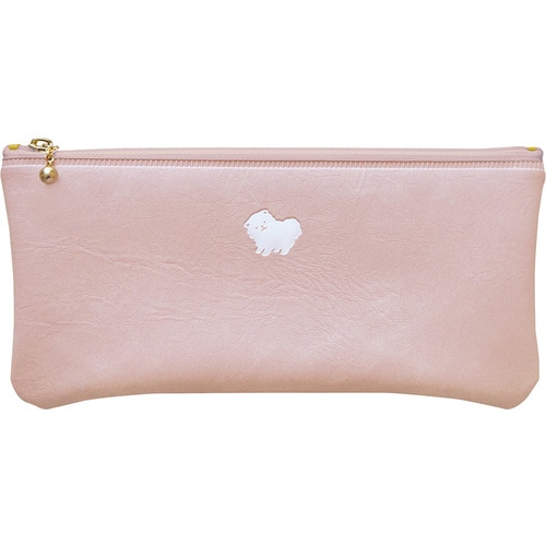 フラットペンケースワンポイントポメラニアンx2