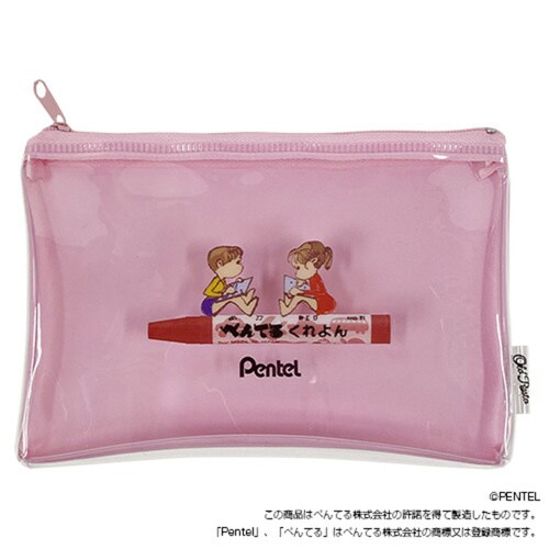 クリアポーチペンテルクレヨンx3