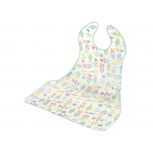 テーブルからすべらない食事エプロン 花畑柄×5
