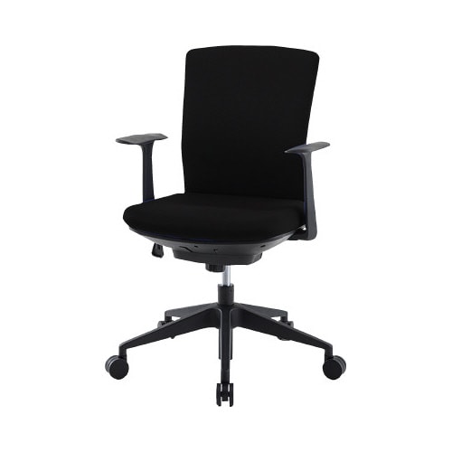 シンフォート回転椅子布張BK肘付4脚以上