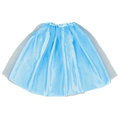 サテンフリフリスカート 青