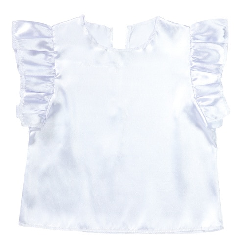 ソフトサテン フリフリシャツ 白