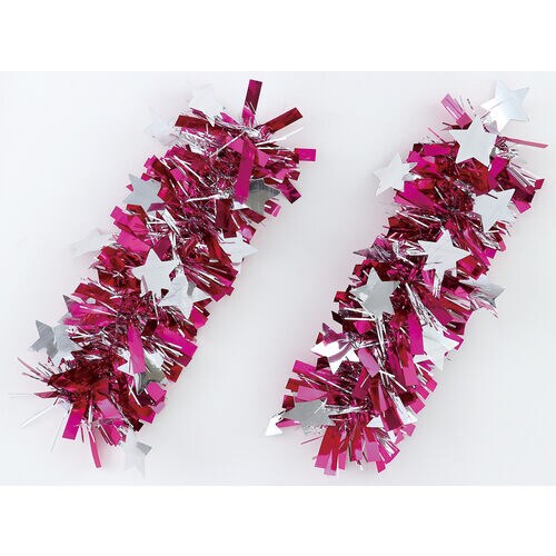 キラキラパッチンリストバンド 桃/銀 2個組