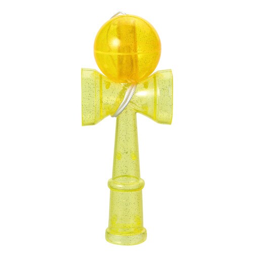キラキラプラ製けん玉 黄色