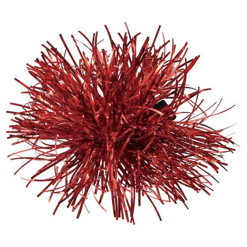 キラキラポンポンヘアクリップ レッド