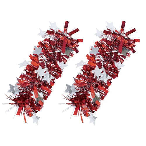 キラキラパッチンリストバンド 赤/銀 2個組