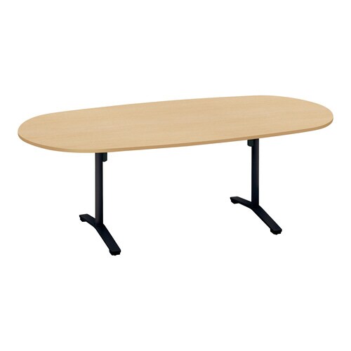 ビエナ 固定楕円天板 塗装脚キャスター