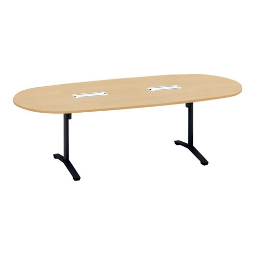 ビエナ 固定楕円天板配線付 塗装脚アジャスター