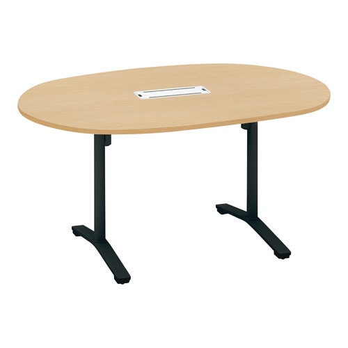 ビエナ 固定楕円天板配線付 塗装脚アジャスター