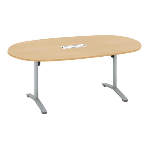 ビエナ 固定楕円天板配線付 塗装脚アジャスター