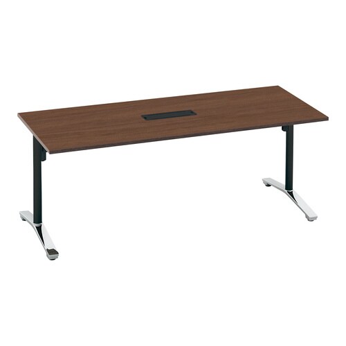 ビエナ 固定角型天板配線付 ポリ脚アジャスター