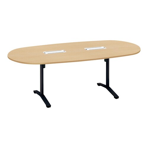 ビエナ 固定楕円天板配線付 塗装脚アジャスター