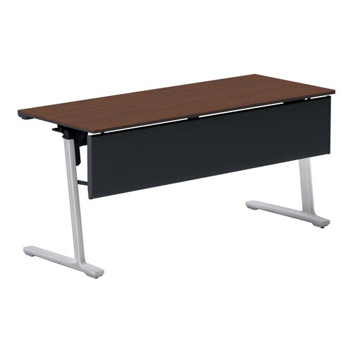 フラップ天板会議カ−ム 樹脂パネル付 棚付